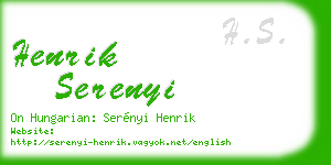 henrik serenyi business card